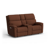 Porter Transitional Power Reclining Loveseat With Console & Power Headrests & Lumbar | Flexsteel