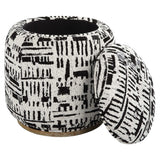 Dialogue Poof Ottoman - Black / White by Uttermost - View 5