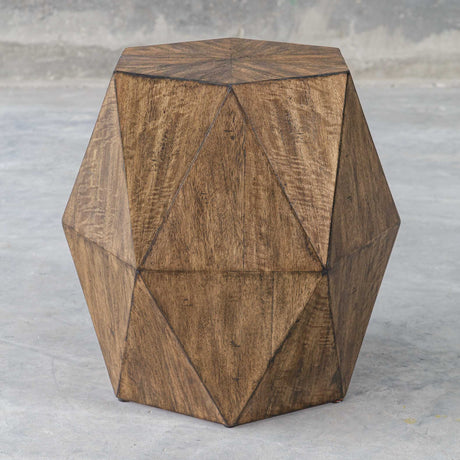 Volker Honey Geometric Accent Table - Dark Brown by Uttermost - View 3