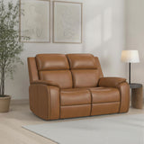 Ziggy Power Reclining Loveseat With Power Headrest, Lumbar, Heat & Massage - Camel | Flexsteel