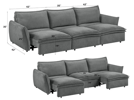 Eaden Gray Chenille Power Sofa w/Sleeper - sold by Home Elegance USA