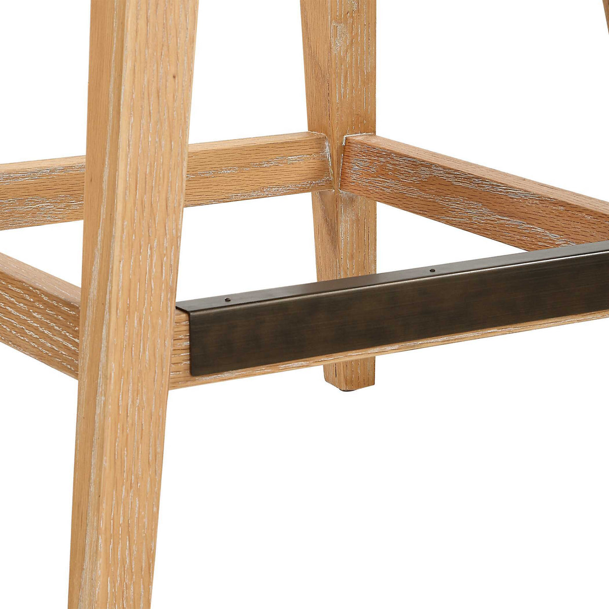 Klismos Fabric Counter Stool - White by Uttermost - View 8