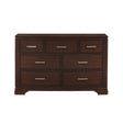 Modern Cherry Finish Dresser with 7-Drawers Smooth Glides Transitional Bedroom Furniture 1pc Storage Cabinet