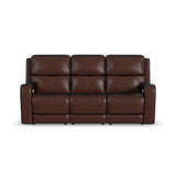 Oasis Power Reclining Sofa With Power Headrests, Lumbar, Heat & Massage - Truffle | Flexsteel