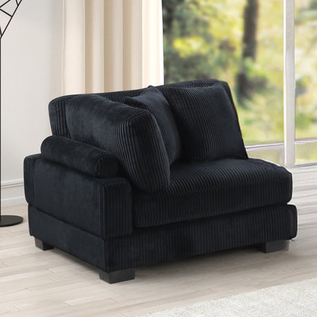 Bentley Modern Style Modular Sectional unique layout made with Corduroy fabric and wood in Black Setup-1 (NJ Warehouse Inventory) - sold by Home Elegance USA