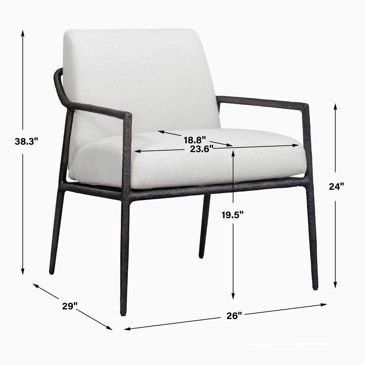 Thayer Outdoor Upholstered Lounge Chair - White by Uttermost - View 13
