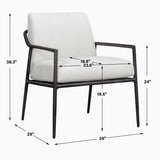 Thayer Outdoor Upholstered Lounge Chair - White by Uttermost - View 13