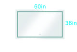 60 in. W x 36 in. H Frameless LED Single Bathroom Vanity Mirror in Polished Crystal Bathroom Vanity LED Mirror with 3 Color Lights Mirror for Bathroom Wall 60 Inch Smart Lighted Vanity Mirrors Dimm - W1272114900 - image - 1