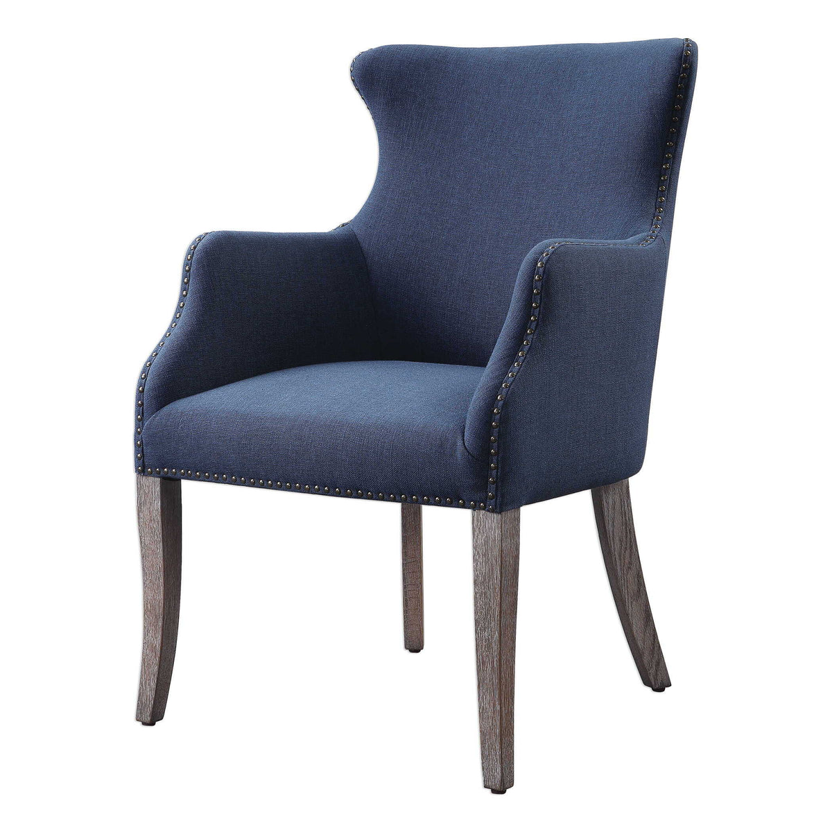 Yareena Wing Chair - Blue by Uttermost - View 3
