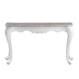 Acme - Ciddrenar Sofa Table 84313 Marble Top & White Finish