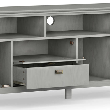 Artisan 72 inch Wide Solid Wood TV Stand in Fog Grey For TVs up to 80 inches - sold by Home Elegance USA