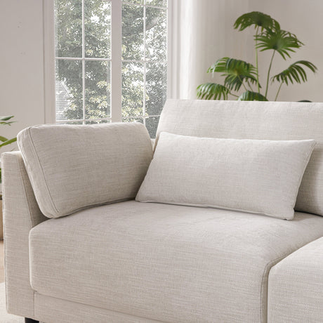 124'' L-Shaped Sectional Sofa with Multi-Functional Storage Console, Wired&Wireless Charger, Movable Ottoman, Wider&Thicker Cushion, Free Combination for Living Room&Apartment, Chenille - sold by Home Elegance USA