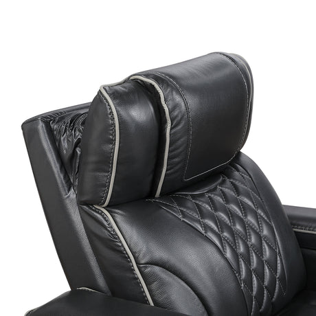 Apex Power Reclining Chair with Massage, Heat, LED Lights - Leather | Homelegance - sold by Home Elegance USA