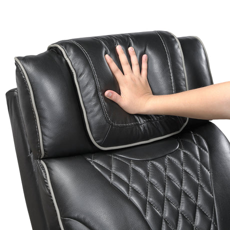 Apex Power Reclining Chair with Massage, Heat, LED Lights - Leather | Homelegance - sold by Home Elegance USA