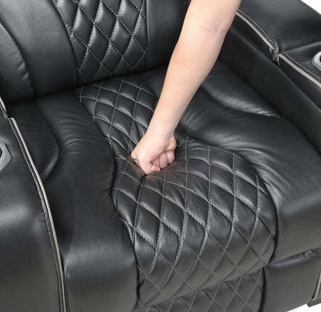 Apex Power Reclining Chair with Massage, Heat, LED Lights - Leather | Homelegance - sold by Home Elegance USA