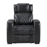 Apex Power Reclining Chair with Massage, Heat, LED Lights - Leather | Homelegance - Home Elegance USA