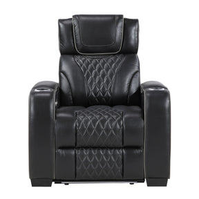 Apex Power Reclining Chair with Massage, Heat, LED Lights - Leather | Homelegance - sold by Home Elegance USA