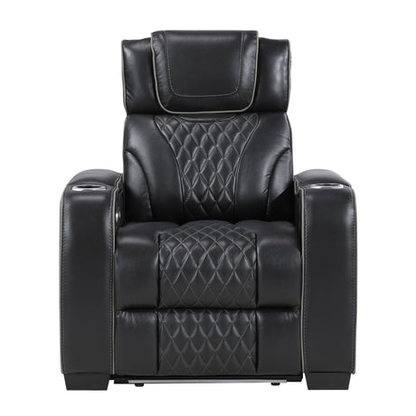 Apex Power Reclining Chair with Massage, Heat, LED Lights - Leather | Homelegance - Home Elegance USA