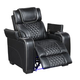 Apex Power Reclining Chair with Massage, Heat, LED Lights - Leather | Homelegance - Home Elegance USA