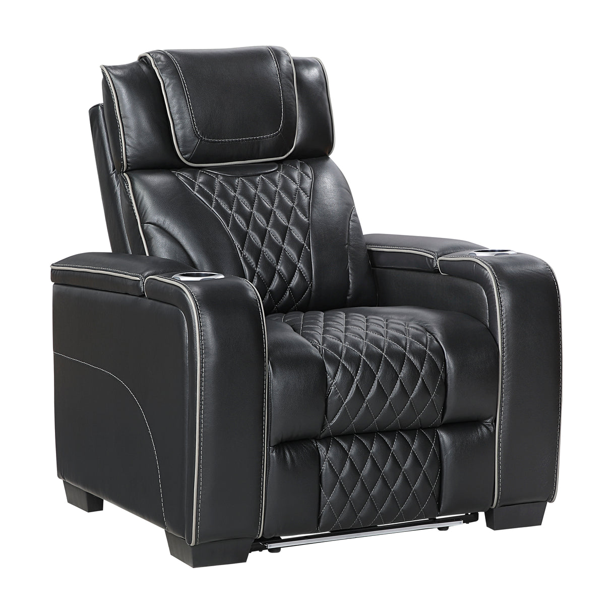 Apex Power Reclining Chair with Massage, Heat, LED Lights - Leather | Homelegance - Home Elegance USA