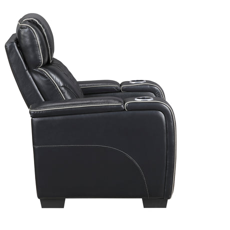 Apex Power Reclining Chair with Massage, Heat, LED Lights - Leather | Homelegance - sold by Home Elegance USA