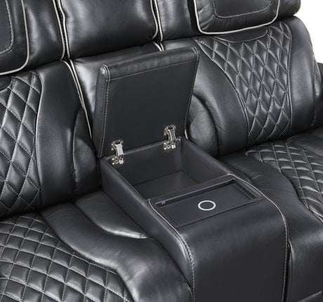 Apex Power Reclining Loveseat with Massage, Heat, LED and Console - Leather | Homelegance - sold by Home Elegance USA