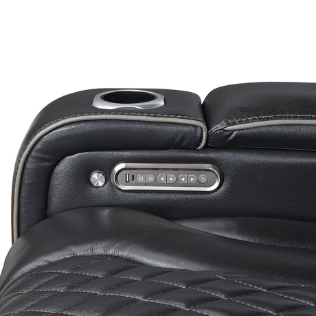 Apex Power Reclining Sofa with Massage, Heat, and LED Lights - Leather | Homelegance - sold by Home Elegance USA