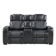 Apex Power Reclining Loveseat with Massage, Heat, LED and Console - Leather | Homelegance - sold by Home Elegance USA