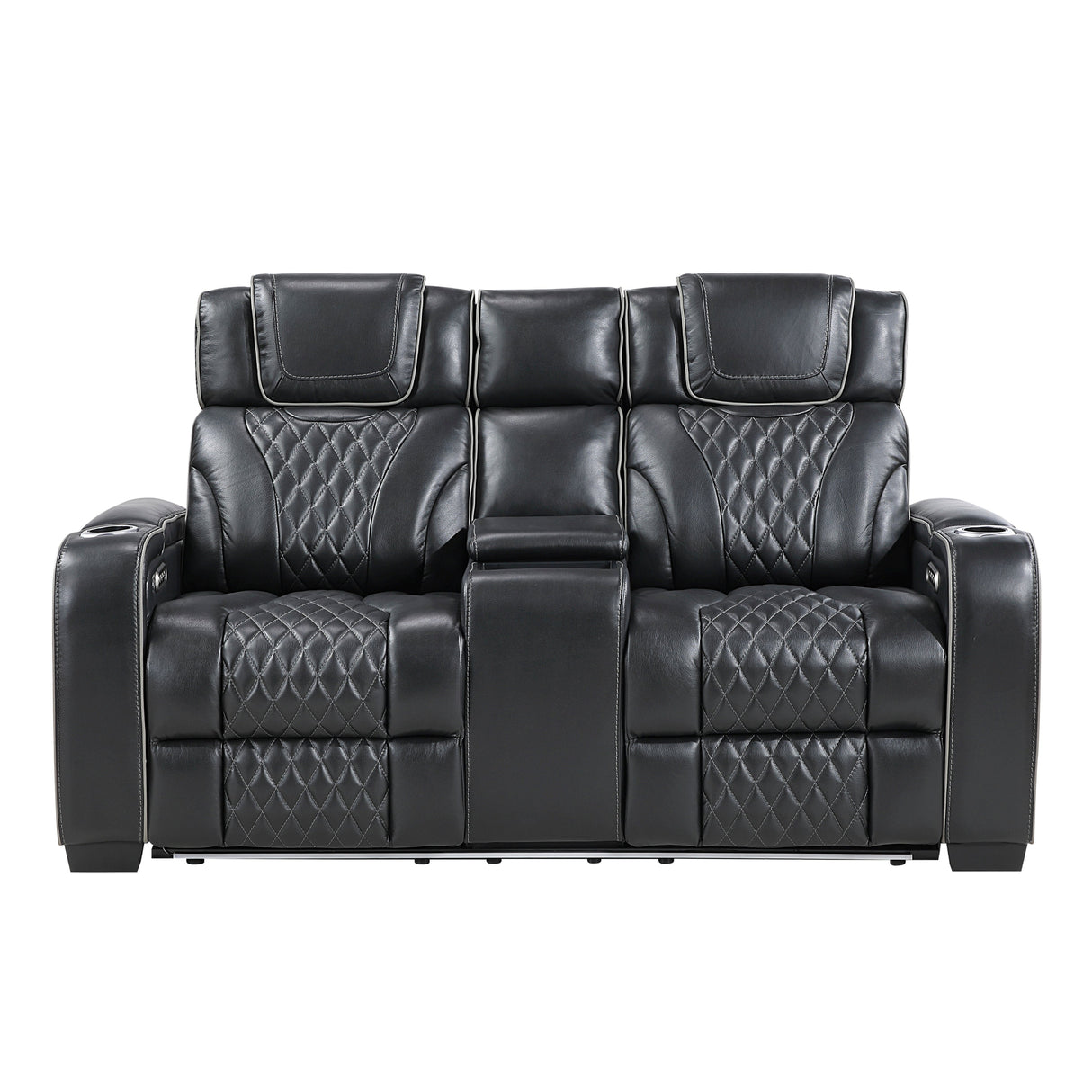 Apex Power Reclining Loveseat with Massage, Heat, LED and Console in Leather – Homelegance - Home Elegance USA