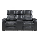 Apex Power Reclining Loveseat with Massage, Heat, LED and Console - Leather | Homelegance - sold by Home Elegance USA