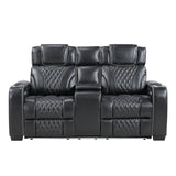 Apex Power Reclining Loveseat with Massage, Heat, LED and Console in Leather – Homelegance - Home Elegance USA