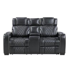 Apex Power Reclining Loveseat with Massage, Heat, LED and Console - Leather | Homelegance - sold by Home Elegance USA
