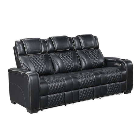 Apex Power Reclining Sofa with Massage, Heat, and LED Lights - Leather | Homelegance - sold by Home Elegance USA