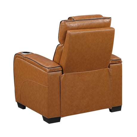 Apex Power Reclining Chair with Massage, Heat, LED Lights - Leather | Homelegance - sold by Home Elegance USA