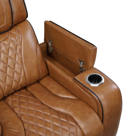 Apex Power Reclining Chair with Massage, Heat, LED Lights - Leather | Homelegance - sold by Home Elegance USA