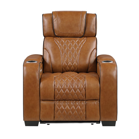 Apex Power Reclining Chair with Massage, Heat, LED Lights - Leather | Homelegance - Home Elegance USA
