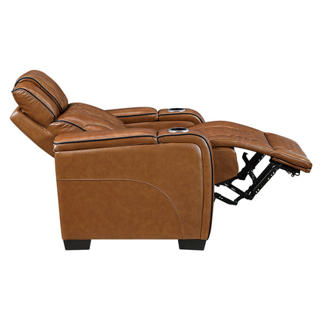 Apex Power Reclining Chair with Massage, Heat, LED Lights - Leather | Homelegance - sold by Home Elegance USA