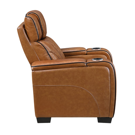 Apex Power Reclining Chair with Massage, Heat, LED Lights - Leather | Homelegance - sold by Home Elegance USA