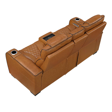 Apex Power Reclining Loveseat with Massage, Heat, LED and Console - Leather | Homelegance - sold by Home Elegance USA