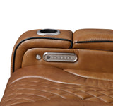 Apex Power Reclining Loveseat with Massage, Heat, LED and Console in Leather – Homelegance - Home Elegance USA