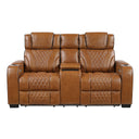 Apex Power Reclining Loveseat with Massage, Heat, LED and Console - Leather | Homelegance - sold by Home Elegance USA