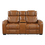 Apex Power Reclining Loveseat with Massage, Heat, LED and Console in Leather – Homelegance - Home Elegance USA