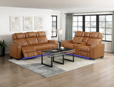 Apex Power Reclining Loveseat with Massage, Heat, LED and Console in Leather – Homelegance - Home Elegance USA