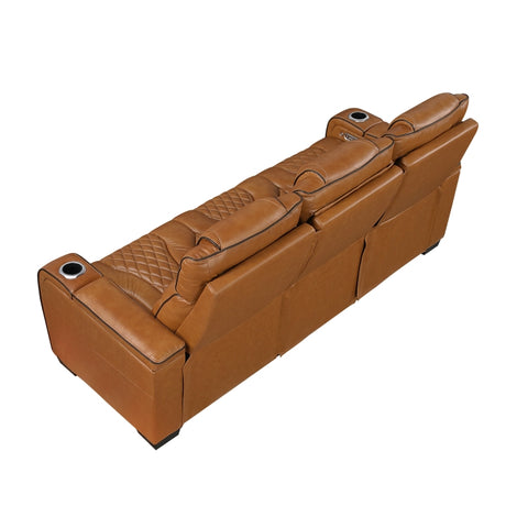 Apex Power Reclining Sofa with Massage, Heat, and LED Lights - Leather | Homelegance - sold by Home Elegance USA