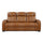 Brown leather recliner sofa with quilted pattern on a white background