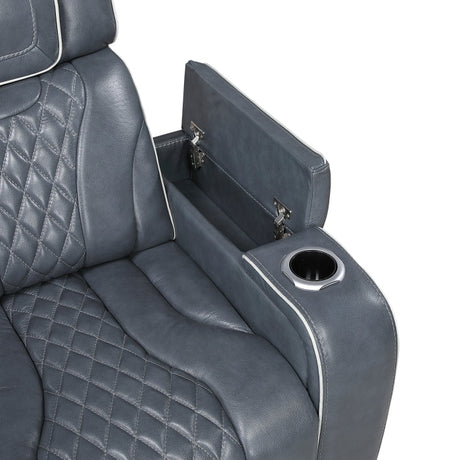 Apex Power Reclining Sofa with Massage, Heat, and LED Lights - Leather | Homelegance - sold by Home Elegance USA