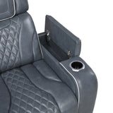 Apex Power Reclining Chair with Massage, Heat, LED Lights - Leather | Homelegance - Home Elegance USA