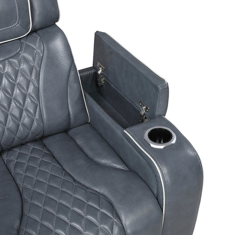 Apex Power Reclining Chair with Massage, Heat, LED Lights - Leather | Homelegance - sold by Home Elegance USA