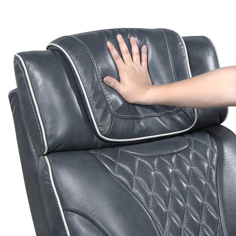Apex Power Reclining Chair with Massage, Heat, LED Lights - Leather | Homelegance - sold by Home Elegance USA