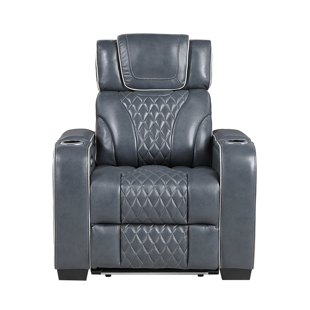 Apex Power Reclining Chair with Massage, Heat, LED Lights - Leather | Homelegance - Home Elegance USA